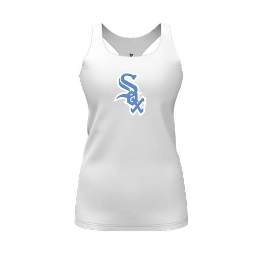 [FT0TRBWH-FYS-LOGO1] Decker Racerback Tank Top (Female Youth S, White, Logo 1)