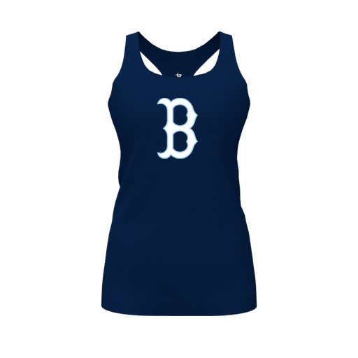 [CUS-DFW-RCBK-PER-NVY-FYS-LOGO2] Racerback Tank Top (Female Youth S, Navy, Logo 2)