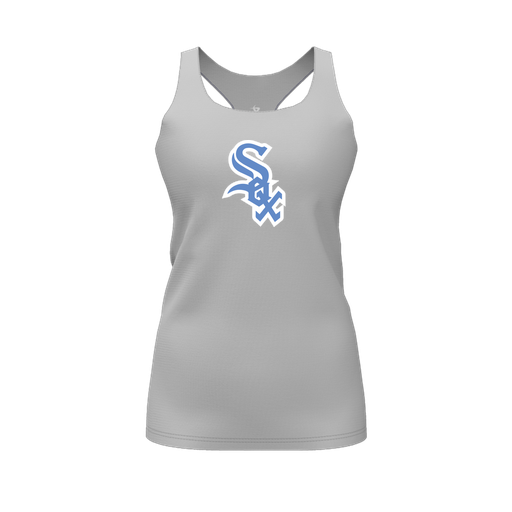 [FT0TRBGY-FYS-LOGO1] Decker Racerback Tank Top (Female Youth S, Gray, Logo 1)