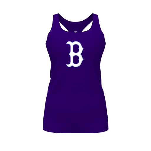 [CUS-DFW-RCBK-PER-PUR-FYS-LOGO2] Racerback Tank Top (Female Youth S, Purple, Logo 2)
