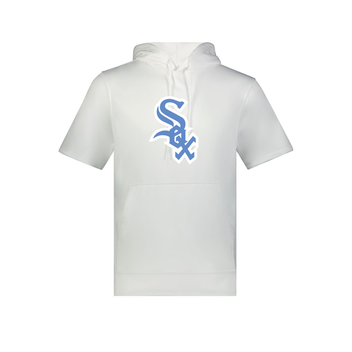[6871.005.S-LOGO1] Men's Dri Fit Short Sleeve Hoodie (Adult S, White, Logo 1)