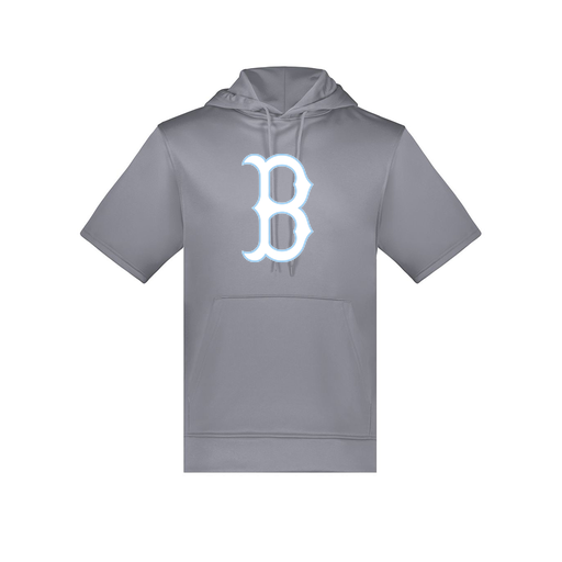 [6871.059.S-LOGO2] Men's Dri Fit Short Sleeve Hoodie (Adult S, Gray, Logo 2)
