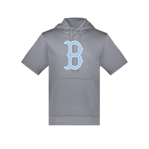 [6871.059.S-LOGO3] Men's Dri Fit Short Sleeve Hoodie (Adult S, Gray, Logo 3)