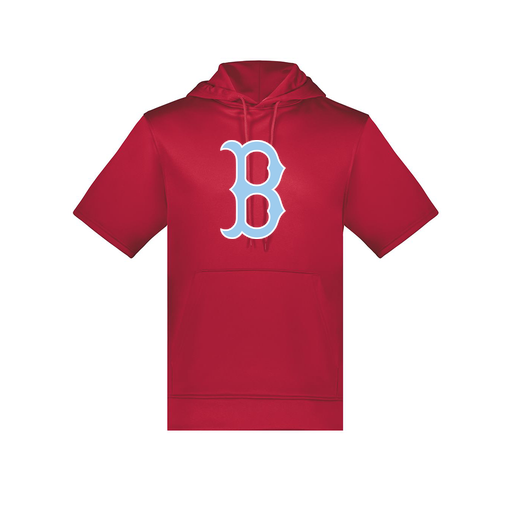 [6871.083.S-LOGO3] Men's Dri Fit Short Sleeve Hoodie (Adult S, Red, Logo 3)