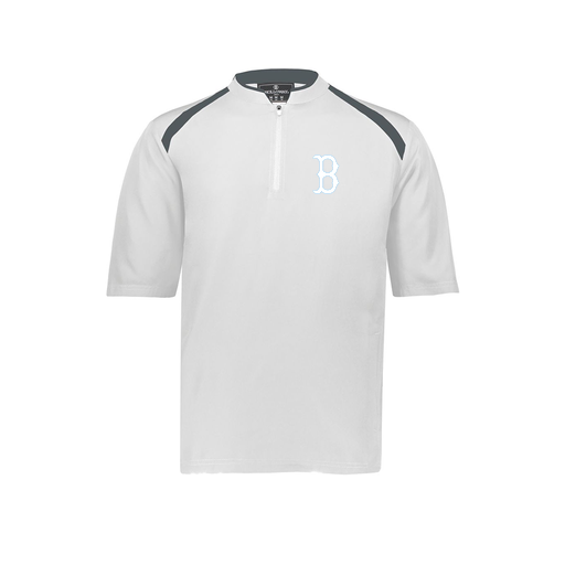 [229681-YS-WHT-LOGO2] Youth Dugout Short Sleeve Pullover (Youth S, White, Logo 2)