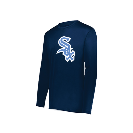 [222822.065.XS-LOGO1] Men's LS Smooth Sport Shirt (Adult XS, Navy, Logo 1)