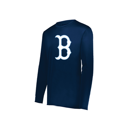[222822.065.XS-LOGO2] Men's LS Smooth Sport Shirt (Adult XS, Navy, Logo 2)