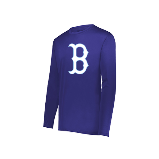 [222822.747.XS-LOGO2] Men's LS Smooth Sport Shirt (Adult XS, Purple, Logo 2)