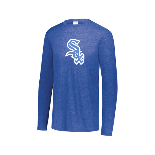 [FTLCUBRY-AXS-LOGO1] Decker Men's Tri-Blend T-Shirt - Long Sleeve (Adult XS, Royal, Logo 1)