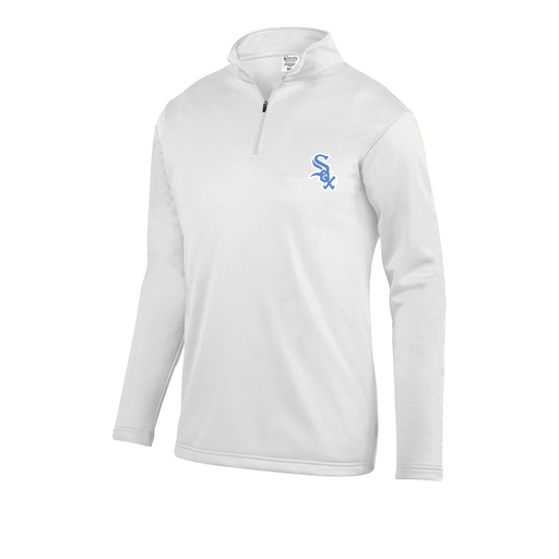 [FOLQFFWH-AS-LOGO1] Decker Men's FlexFleece 1/4 Zip (Adult S, White, Logo 1)