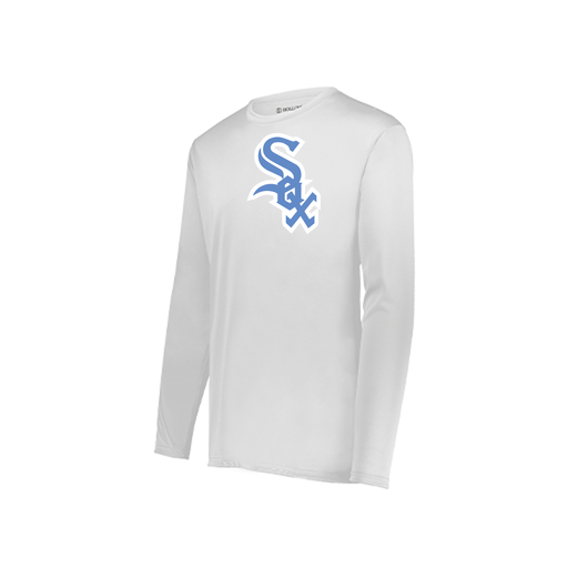 [222823.005.S-LOGO1] Youth LS Smooth Sport Shirt (Youth S, White, Logo 1)