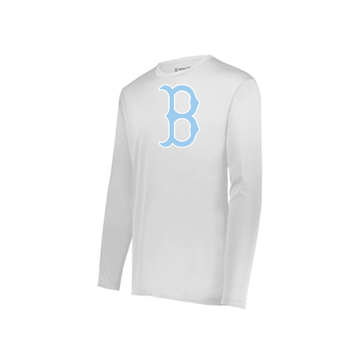 [222823.005.S-LOGO3] Youth LS Smooth Sport Shirt (Youth S, White, Logo 3)