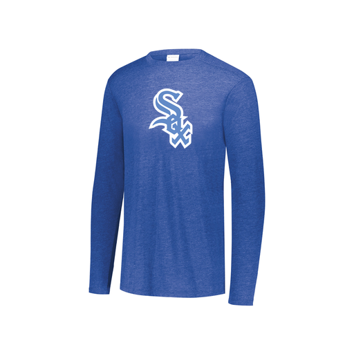 [FTLCUBRY-YS-LOGO1] Decker Youth Tri-Blend T-Shirt - Long Sleeve (Youth S, Royal, Logo 1)