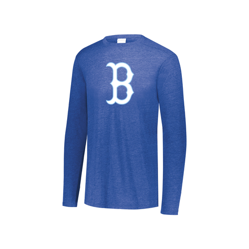 [FTLCUBRY-YS-LOGO2] Decker Youth Tri-Blend T-Shirt - Long Sleeve (Youth S, Royal, Logo 2)