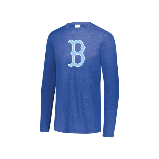 [FTLCUBRY-YS-LOGO3] Decker Youth Tri-Blend T-Shirt - Long Sleeve (Youth S, Royal, Logo 3)