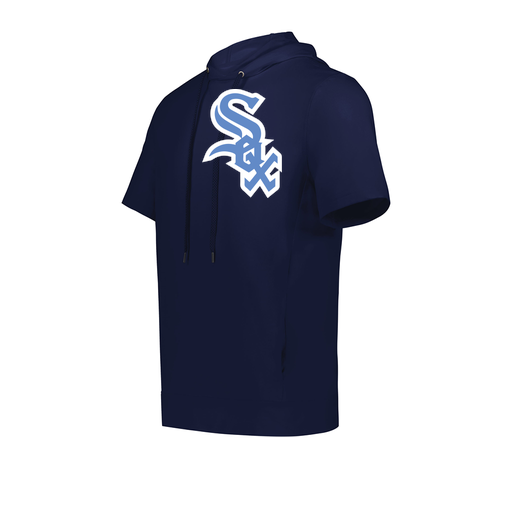 [222605.065.S-LOGO1] YOUTH VENTURA SOFT KNIT SHORT SLEEVE HOODIE (Youth S, Navy, Logo 1)