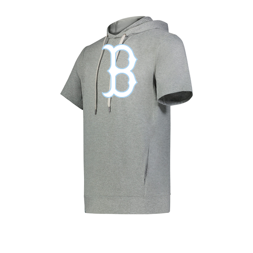 [222605-SIL-YS-LOGO2] YOUTH VENTURA SOFT KNIT SHORT SLEEVE HOODIE (Youth S, Silver, Logo 2)