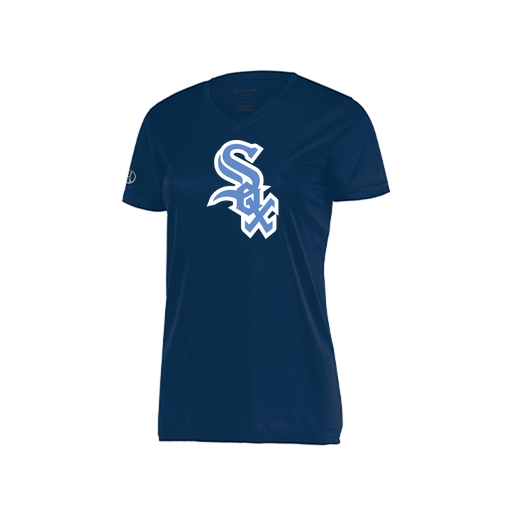 [222820.065.S-LOGO1] Ladies Movement Dri Fit Shirt (Female Adult S, Navy, Logo 1)