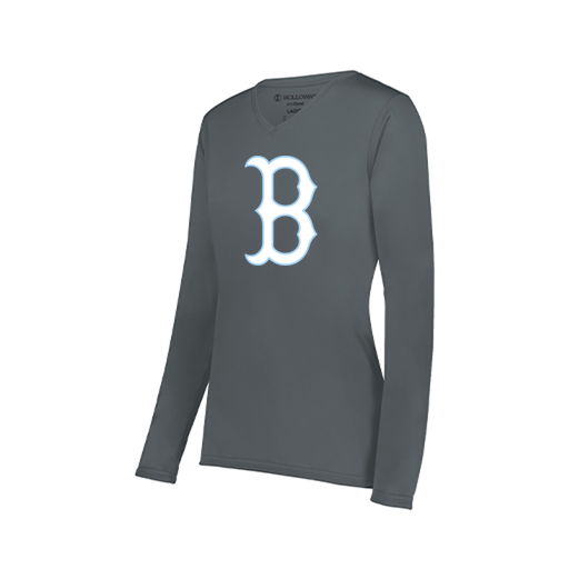 [222824.059.S-LOGO2] Ladies LS Smooth Sport Shirt (Female Adult S, Gray, Logo 2)