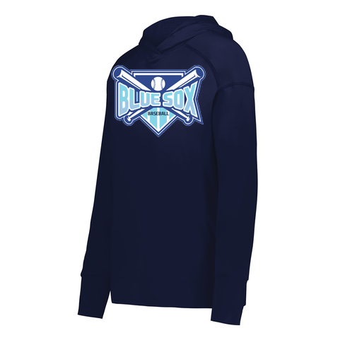 [222798-NVY-FAXS-LOGO5] Ladies Ventura Thin Knit Hoodie (Female Adult XS, Navy, Logo 2)
