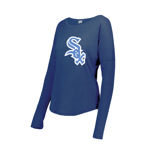 [FTLCUBRY-FAXS-LOGO1] Decker Women's Tri-Blend T-Shirt - Long Sleeve (Female Adult XS, Royal, Logo 1)