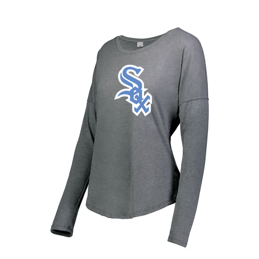 [3077.013.XS-LOGO1] Ladies LS Ultra-blend T-Shirt (Female Adult XS, Gray, Logo 1)