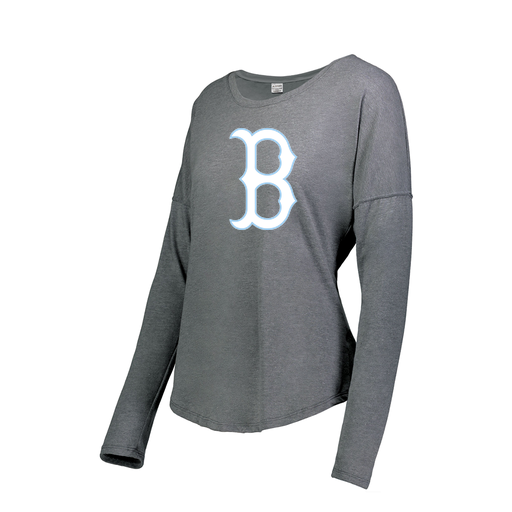 [FTLCUBGY-FAXS-LOGO2] Decker Women's Tri-Blend T-Shirt - Long Sleeve (Female Adult XS, Gray, Logo 2)