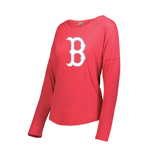 [3077.V96.XS-LOGO2] Ladies LS Ultra-blend T-Shirt (Female Adult XS, Red, Logo 2)